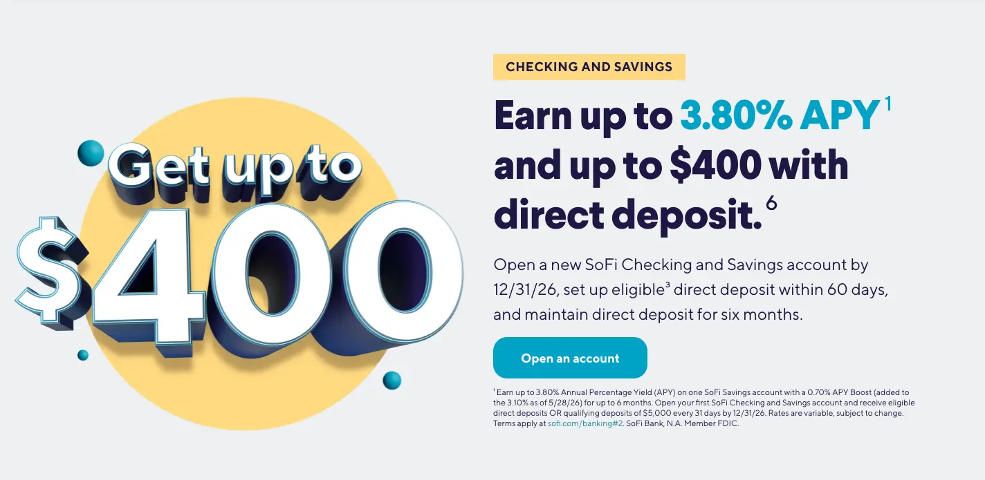 possible $600 SoFi bonus